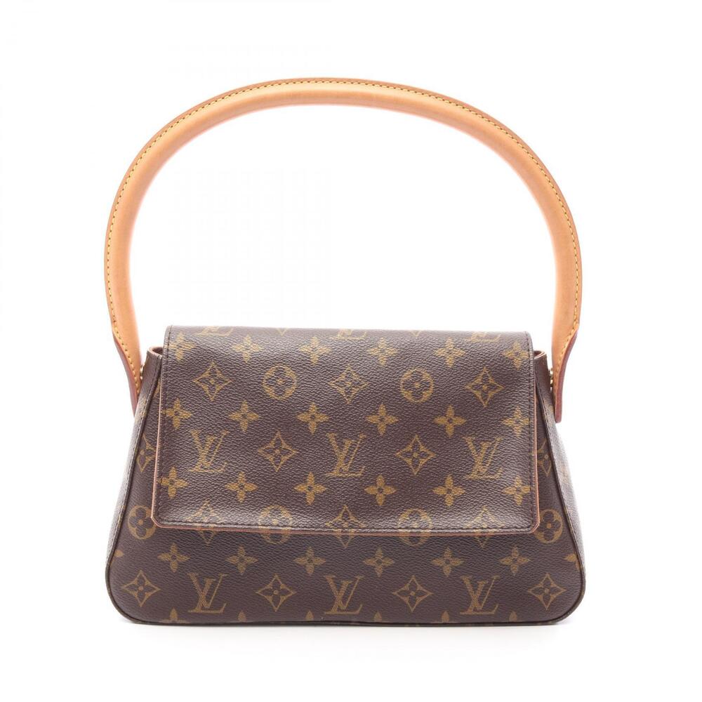 Louis Vuitton Looping Top Handle Bag Canvas Leather Monogram Brown